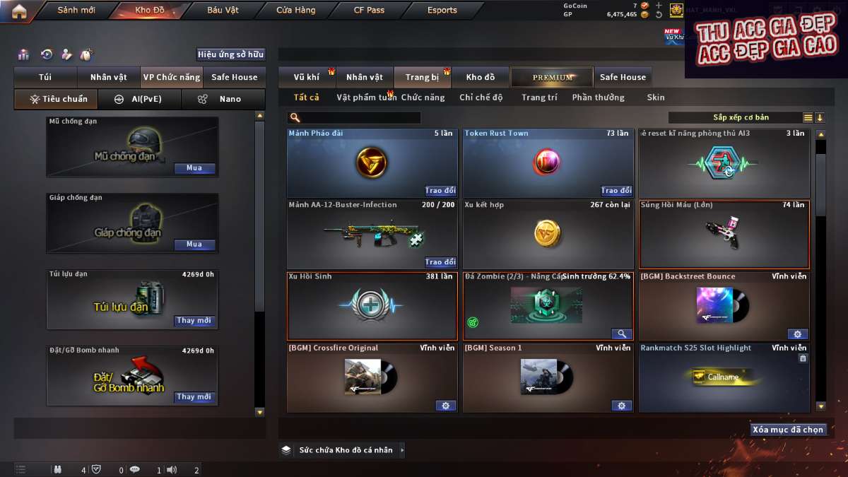 shop acc cf uy tin gia re